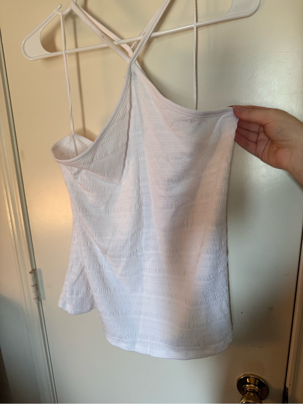 Women's White Textured Cami Top - Strappy Summer Tank old navy 3x